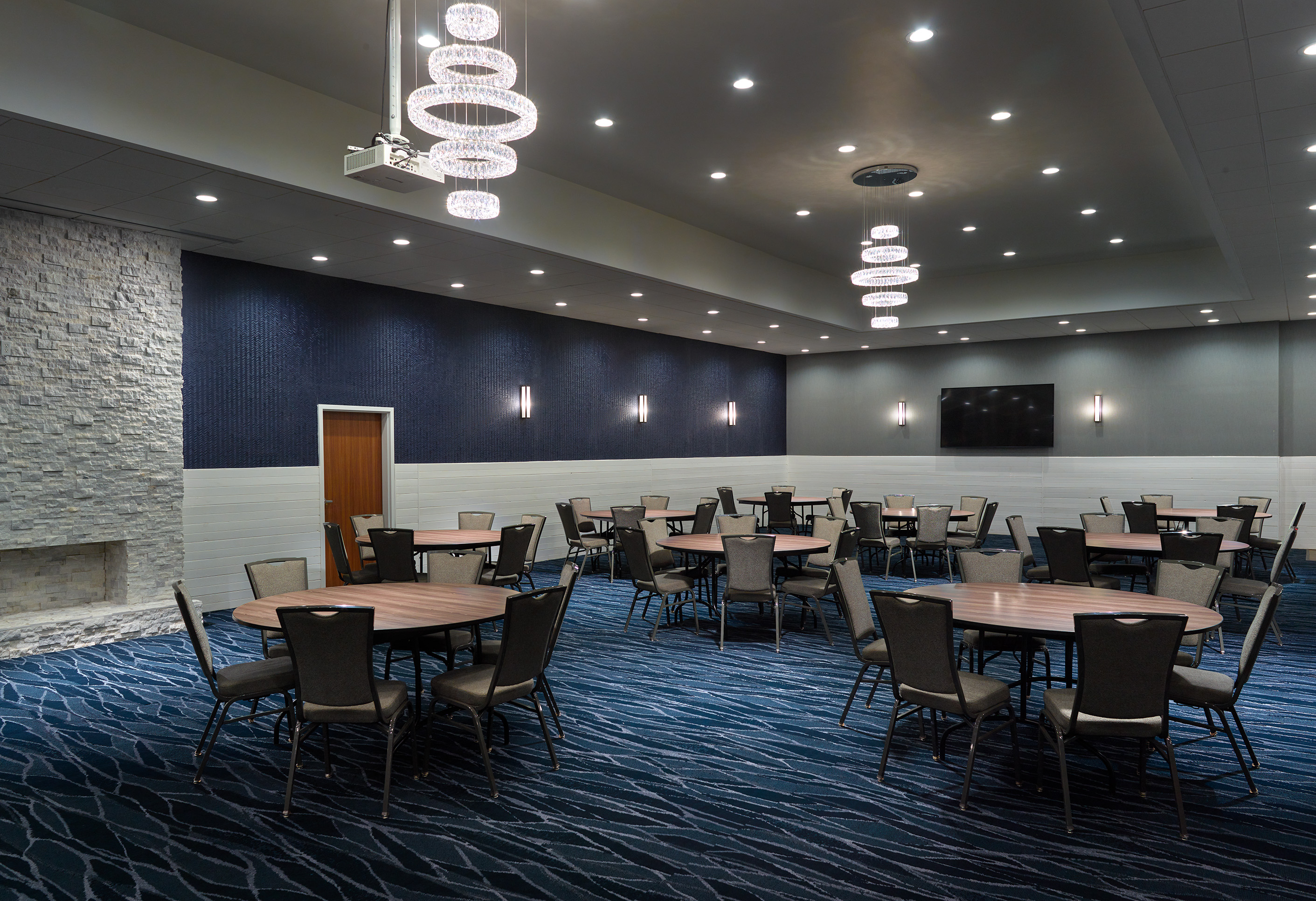 Grand Ballroom in banquet round-table configuration at Yonah Event Center
