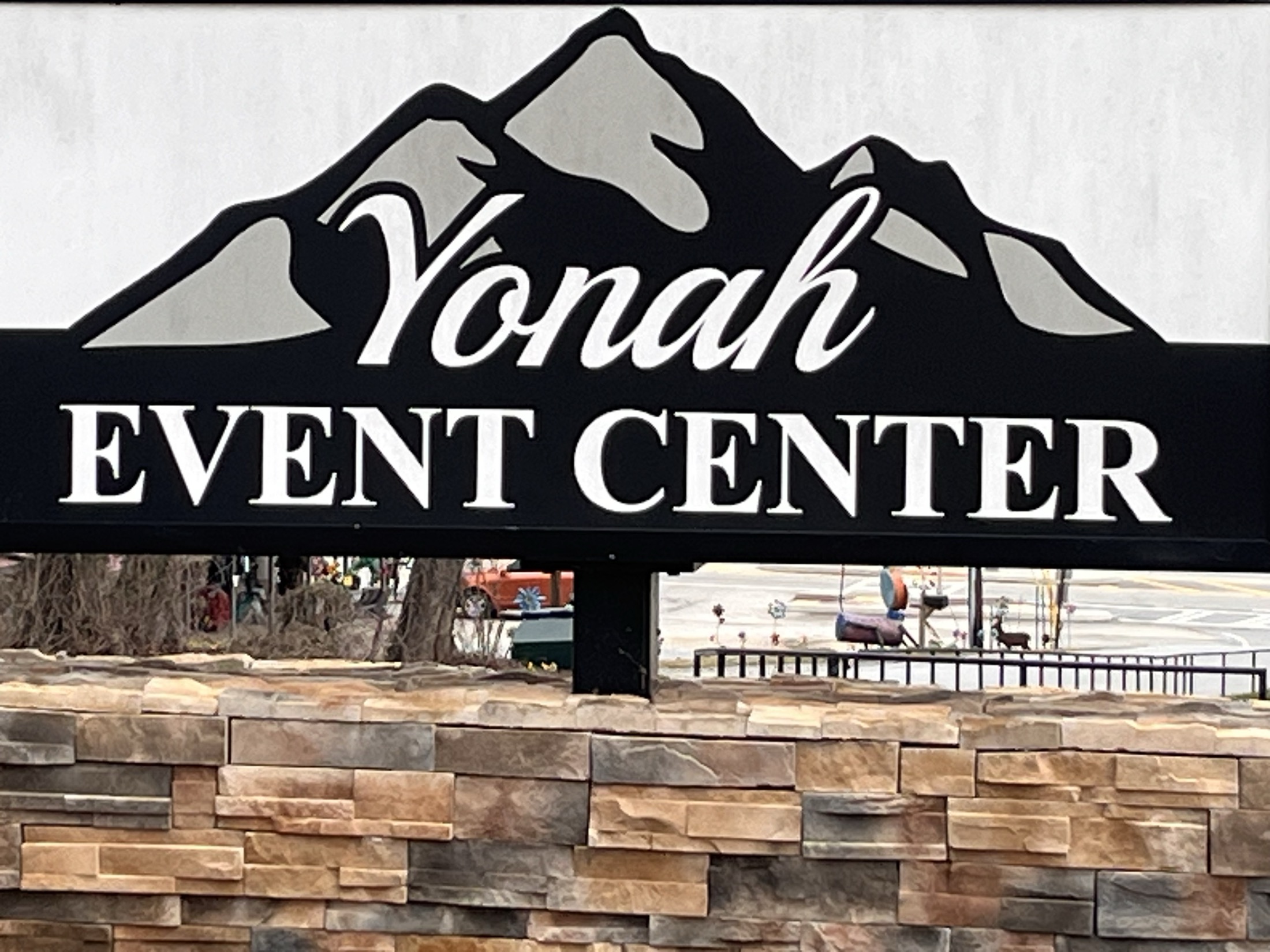 Exterior sign for Yonah Event Center and The Fairfield by Marriott Helen GA